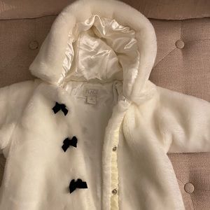 Children’s place white fur coat size 12 months